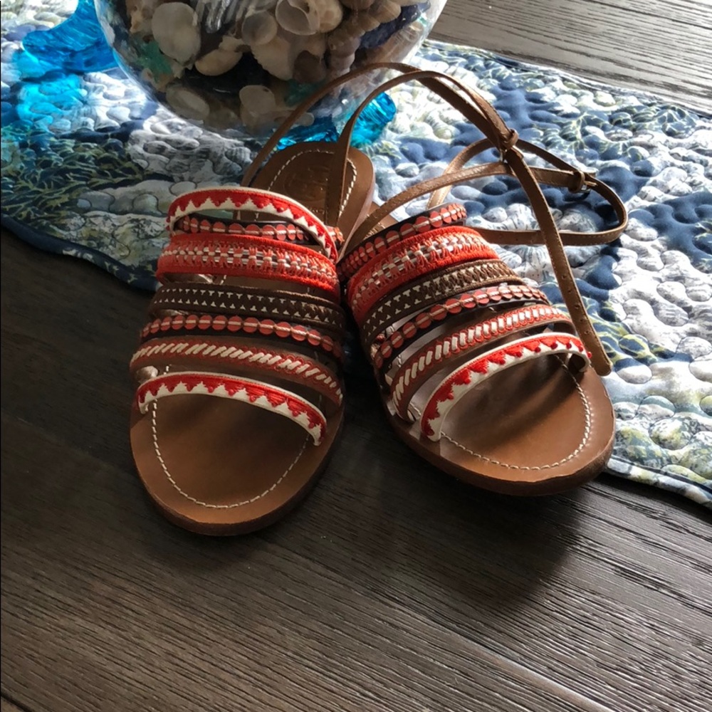 Tory Burch Flat Wrap around ankle sandals
